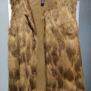 Ladies tan and brown vest